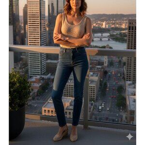 Saint Tropez West Women's Top Beige Embroidered Size S